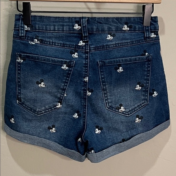 Disney Parks Jean Shorts Mickey Mouse Disneyland World Adult Vintage Rollup High - Picture 10 of 10